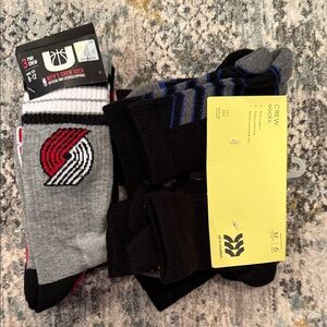 Men's Athletic Crew Socks - Black, Gray, and Blue